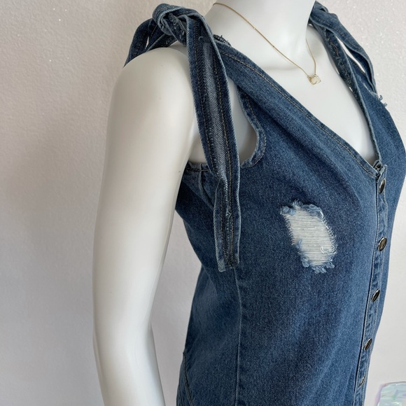 Pretty Little Things 8 denim Jumpsuit Romper - Picture 8 of 12